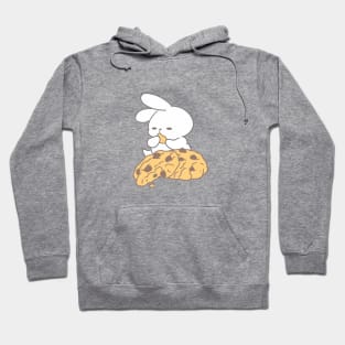 Sweet Delight: Cute Bunny Enjoying Giant Chocolate Cookies Hoodie